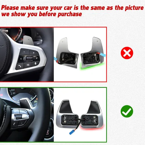 Vista 2 de x xotic tech Extensiones Negras de Paletas de Cambio Cubierta de Moldura Interior Compatible con BMW Serie 2 3 4 X1 X2 X3 X4 X5 X6 F30 F31 F15 F16