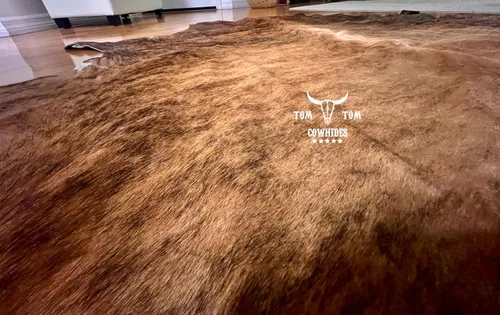 Vista 7 de Alfombra de piel de vaca 6x6 Brindle Medium Piel Natural