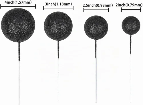 Vista 2 de 30 piezas de mini globo para decoración de tartas, bolas de espuma con purpurina, bolas de perlas de imitación, decoración para tartas, decoración