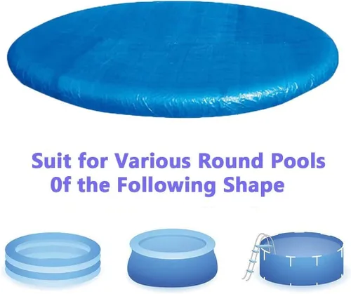 Vista 5 de Cubierta redonda de calefacción solar para piscina, azul, 12 pies