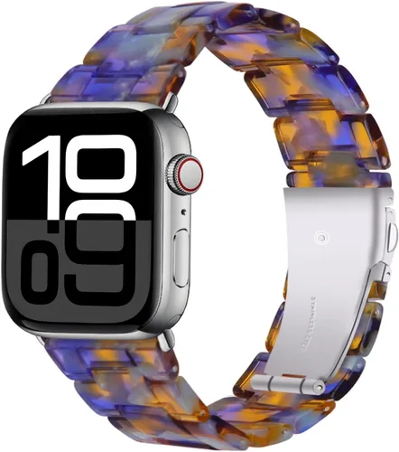 Vista 11 de Miimall Women Resin Bands for Apple Watch Series 10 9 8 7 6 5 4 3 2 1 Ultra SE Colorful Dressy Cute Classy Lightweight Comfort 38mm 40mm 41mm 42mm