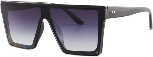 Vista 23 de Dollger - Gafas de sol cuadradas de gran tamaño para mujer y hombre, de moda, armazón negro con parte superior plana
