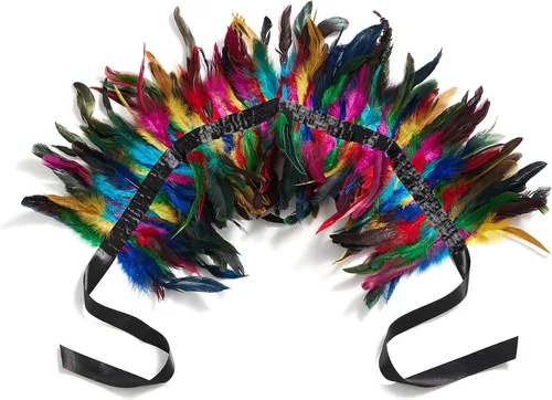 Vista 2 de Lentejuelas de plumas naturales Shrug Shrug Chal Capa Cuello Gótico Victoriano Plumas Chal de Halloween Dress Up