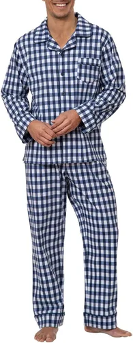 Vista 23 de PajamaGram Conjunto de pijama para hombre, clásico, 100% algodón Negro
