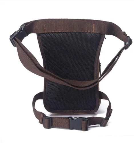 Vista 4 de Hebetag Bolsa de lona para piernas al aire libre para hombres y mujeres táctica militar motocicleta ciclismo multi-bolsillo cintura riñonera bolsa