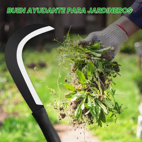 Vista 6 de Billhook - Herramientas de jardín para hoz, cepillo para limpiar hoz, con hoja de acero al carbono, cuchillo para hoz, machete para hoz para hierba