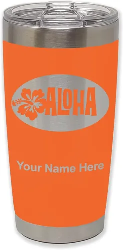 Vista 12 de LaserGram Taza aislada al vacío de 20 onzas, Aloha, grabado personalizado incluido (negro) Engraved Gift, Vacuum Insulated Stainless Steel, Laser