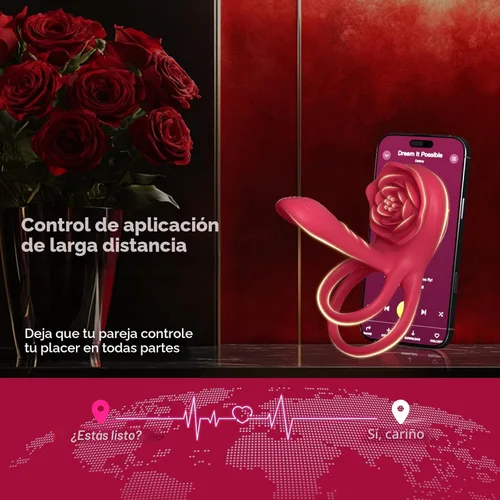 Vista 5 de Anillo vibrador para el pene con estimulador de clítoris rosa, vibrador de anillo para el pene para parejas, juguetes sexuales para hombres