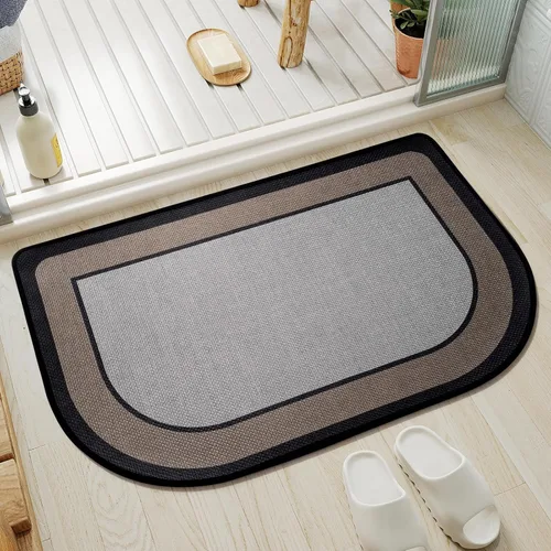 Vista 12 de YDKGL Alfombra de baño Half Circle, alfombras de baño finas antideslizantes A- Marrón a