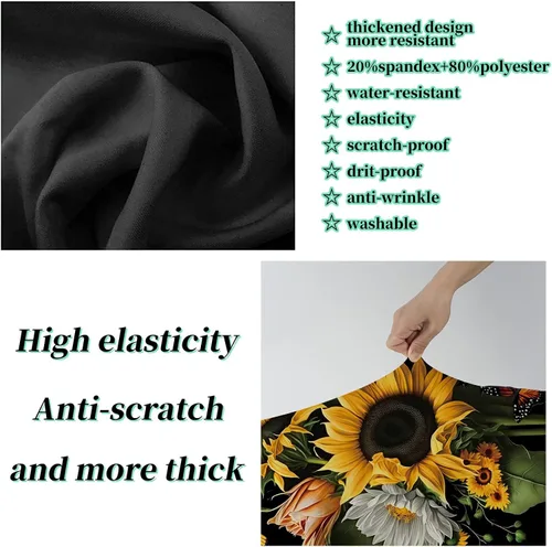 Vista 3 de Funda protectora de maleta más 1 etiqueta de equipaje adecuada para equipaje de 18 a 30 pulgadas, Orquídeas Girasol, M