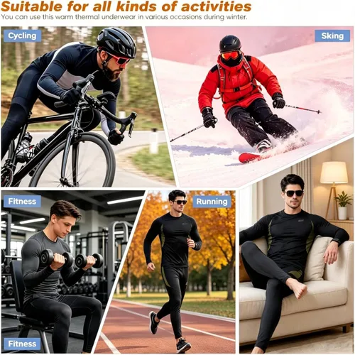 Vista 6 de WINDCHASER Conjunto de ropa interior térmica para hombre, equipo de caza para deportes de invierno, pantalones largos, capa base, parte inferior