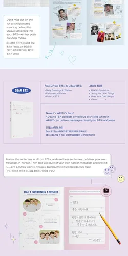 Vista 6 de My BTS Diary - Comprender verdaderamente los mensajes coreanos de BTS, mercancía oficial de BTS, paquete de libro conceptual de BTS Journal, aprende