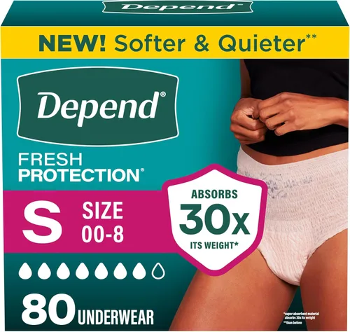 Vista 12 de Depend Fresh Protection - Pañales para adultos, ropa interior de incontinencia y para pérdida de orina posparto para mujer, desechable, máxima