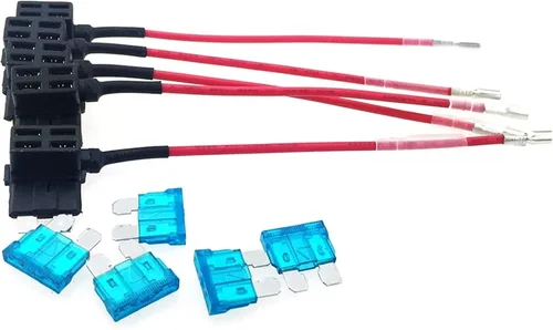 Vista 2 de Fusible 5X Add-A-Circuit Fusible TAP Adaptador estándar ATO ATC Soporte de cuchilla con 5 fusibles de 15 A para automóvil, camión, fusibles