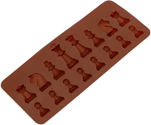 Vista 5 de Molde de silicona para piezas de ajedrez, molde de fondant de caramelo de chocolate, herramienta de decoración de pasteles, papel, arcilla, resina