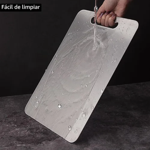 Vista 5 de Tabla de cortar de titanio para tabla de cortar de cocina de doble cara de grado alimenticio, titanio de corte puro, duradera, apta