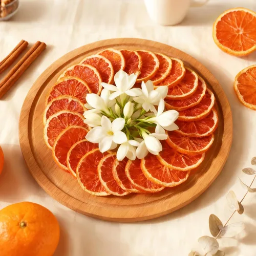 Vista 8 de Rebanadas de naranja sanguina seca, color rojo rubí vibrante, alrededor de 50 piezas, sin azúcar añadido, aperitivo crujiente y saludable adorno