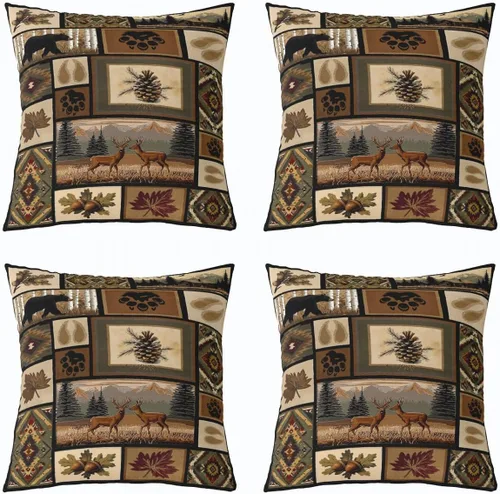 Vista 16 de Juego de 4 fundas de almohada con estampado de piel de vaca de 16 x 16 pulgadas, fundas de cojín de piel de vaca para sala de estar, dormitorio