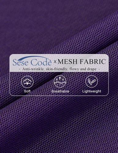 Vista 4 de SeSe Code Blusas elegantes de malla para mujer, poncho fluido, camisas casuales elegantes