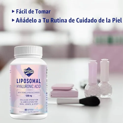 Vista 6 de Suplemento de ácido hialurónico liposomal de 1000 mg para piel y cabello, 1 paquete
