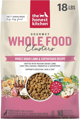 Vista 15 de The Honest Kitchen Whole Food Clusters - Alimento seco para perros con carne de res y avena integrales, bolsa de 1 libra