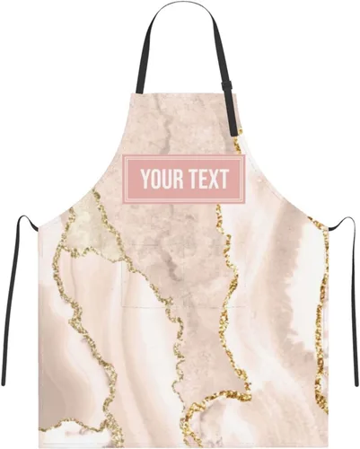 Vista 17 de Delantal personalizado para hombres y mujeres, delantal ajustable unisex con bolsillos, delantales personalizados para cocinero y chef