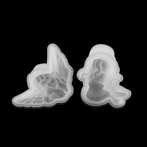 Vista 6 de 1 molde de silicona UV ángel sirena hecha a mano llavero pendiente DIY decoración artesanía resina epoxi molde para joyería herramienta (ángel)