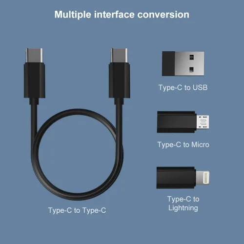 Vista 3 de Adaptador USB YANZI, cable de carga Micro USB con adaptador USB C para iluminación, adaptador de iluminación a USB C, caja de almacenamiento