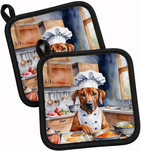 Vista 67 de Caroline's Treasures Coton de Tulear El Chef Par de Agarraderas de Ollas de Cocina Resistentes al Calor Juegos de Agarraderas de Ollas Almohadillas