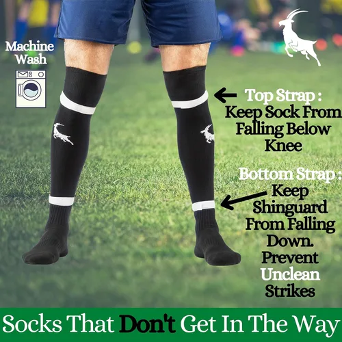 Vista 5 de Jean Lemond Calcetines de fútbol de competidor con correas para mantener los calcetines puestos. Opciones unisex para adultosniños