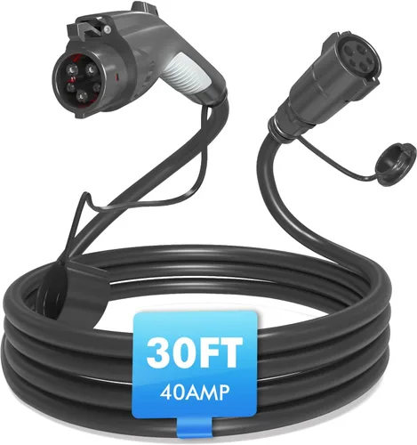 Vista 9 de Cable de extensión de cargador EV, cable de extensión J1772 de 40 amperios de 21 pies compatible con cargadores de vehículos eléctricos SAE J1772
