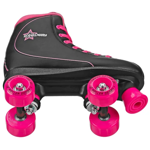 Vista 3 de Roller Derby Roller Star 600 - Patines para mujer, color negro/rosa, talla 10