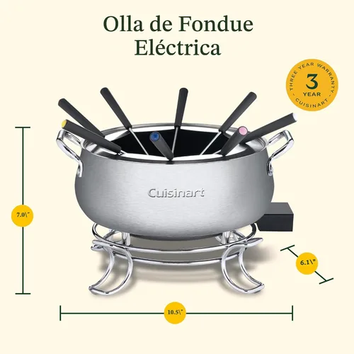 Vista 6 de Cuisinart CFO-3SS Fondue eléctrica, 6.12 x 10.50 x 7.00 pulgadas, acero inoxidable cepillado