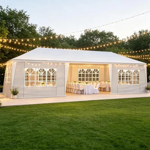 Vista 19 de Carpa para exteriores, carpa de fiesta de boda, refugio de campamento, refugio instantáneo comercial, tienda de campaña impermeable con paredes