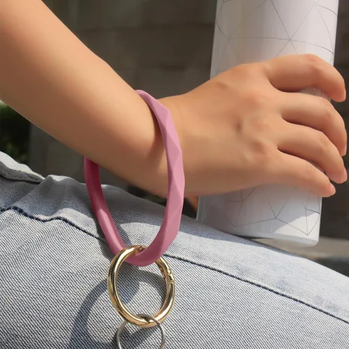 Vista 13 de Llavero pulsera de silicona para mujeres y niñas en forma de diamante