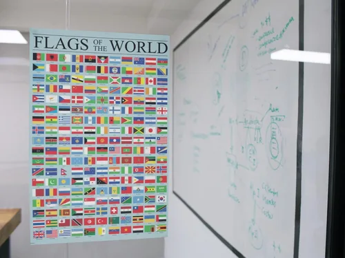 Vista 7 de Póster de Banderas del Mundo Geografía Decoración de Aula Cuadro de Referencia de País Internacional Arte de Pared Genial Póster Impreso 12x18