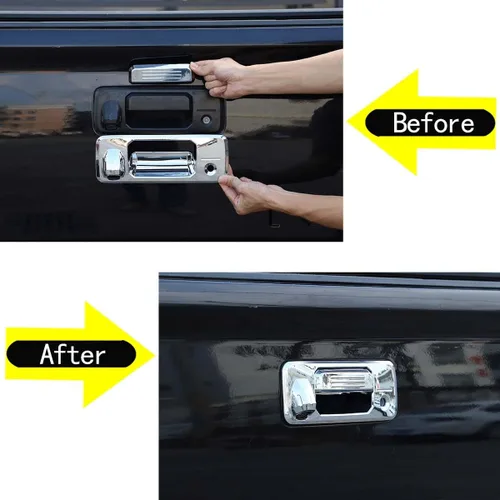 Vista 2 de CHEAYAR Cubierta para puerta trasera compatible con Toyota Tundra 2014-2021, cubierta de manija de puerta trasera de ABS para puerta trasera