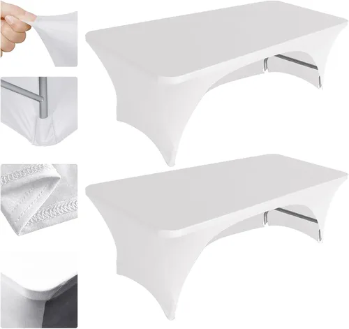 Vista 41 de Eurmax USA - Manteles rectangulares ajustables de elastano de 4 pies, mantel elástico para bodas, eventos o para decorar la mesa del patio