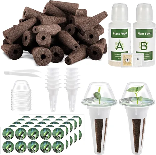 Vista 6 de Kit de 50 piezas de cápsulas hidropónicas Tigvio: Cultive cualquier cosa con 50 esponjas de cultivo - Compatible con todas las marcas de hidroponía