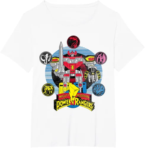 Vista 68 de Power Rangers Camiseta Megazord Asfalto