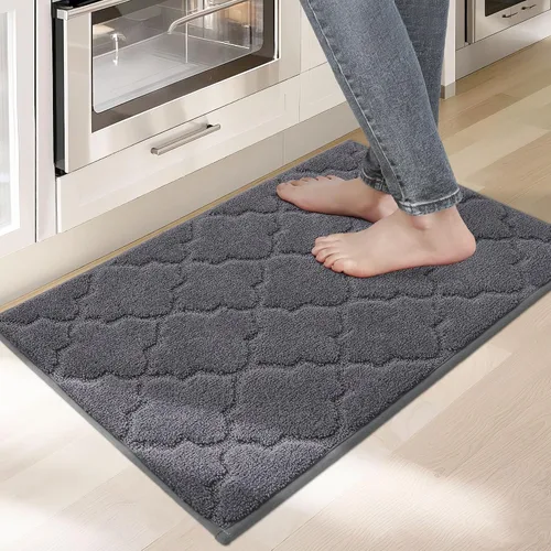 Vista 52 de COSY HOMEER Alfombras suaves de cocina [2 piezas] para el frente del fregadero súper absorbentes, tapetes y tapetes de cocina de 20 x 30 pulgadas/20