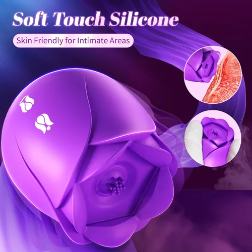 Vista 4 de Sex Toys Rose Dildo Vibrador – Juguete de rosa mejorado con 10 modos de succión y golpeteo para mujeres, pezón de clítoris, juguete para adultos