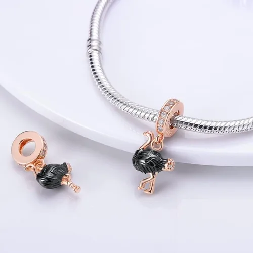 Vista 2 de CYCUFF Abalorios de plata de ley 925 adecuados para collares de dijes, pulseras, abalorios, joyería de regalo para mujeres, familiares y amigas
