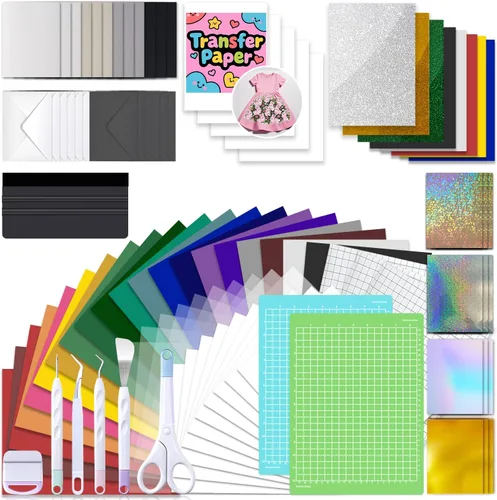 Vista 8 de Convend El paquete de accesorios y suministros todo en uno para el kit de inicio Xtra de 103 piezas con herramientas de deshierbar, vinilos HTV