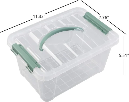 Vista 4 de Paquete de 4 cajas de almacenamiento transparentes de 6 cuartos de galón, contenedores de plástico con tapas