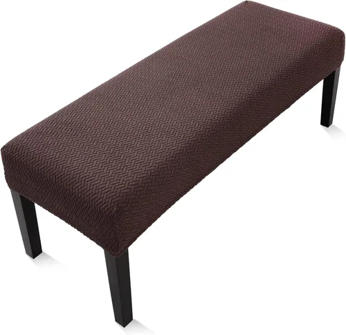 Vista 37 de Fuloon - Funda elástica de jacquard para banco de comedor, antipolvo, desmontable, funda para banco lavable, protector de cojín de asiento para Beige