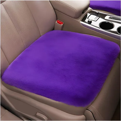Vista 9 de Paquete de 2 cojines para asiento delantero de automóvil, funda suave y cálida de piel sintética de conejo para asiento de automóvil, almohadilla