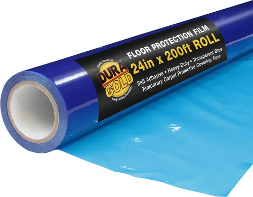 Vista 7 de Película de Protección de Suelo Dura-Gold, Rollo de 24 Pulgadas x 50 Pies, Protector de Suelo de Plástico Transparente, Protección de Suelo