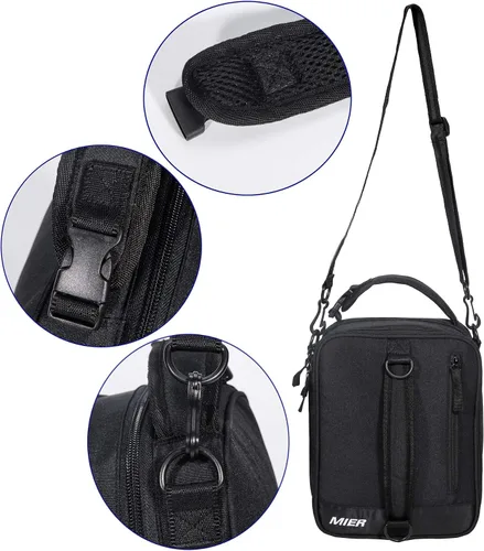 Vista 6 de MIER Lonchera térmica expandible para hombres, mujeres, color negro