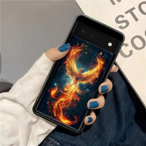 Vista 1482 de Compatible con Google Pixel 4A 5G Mobile Case Creative Acrylic Panel trasero Silicona Protección Grip especialmente diseñado para Google Pixel 4A 5G